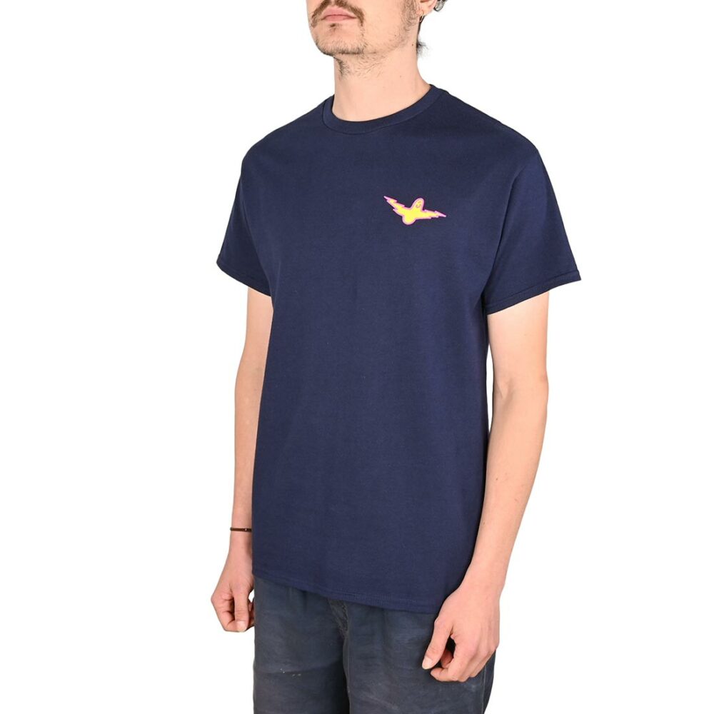 Krooked Bird Lightening S/S T-Shirt - Navy/Yellow/Magenta