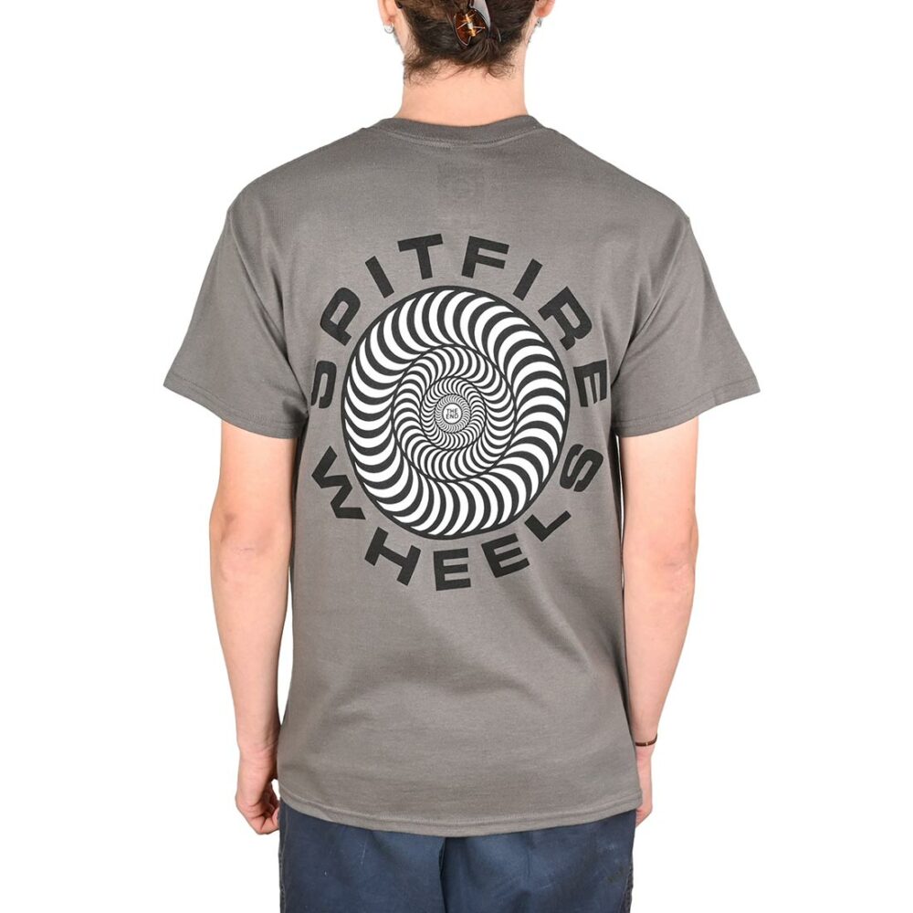 Spitfire Classic '87 Swirl Fill S/S T-Shirt - Charcoal/Black/White