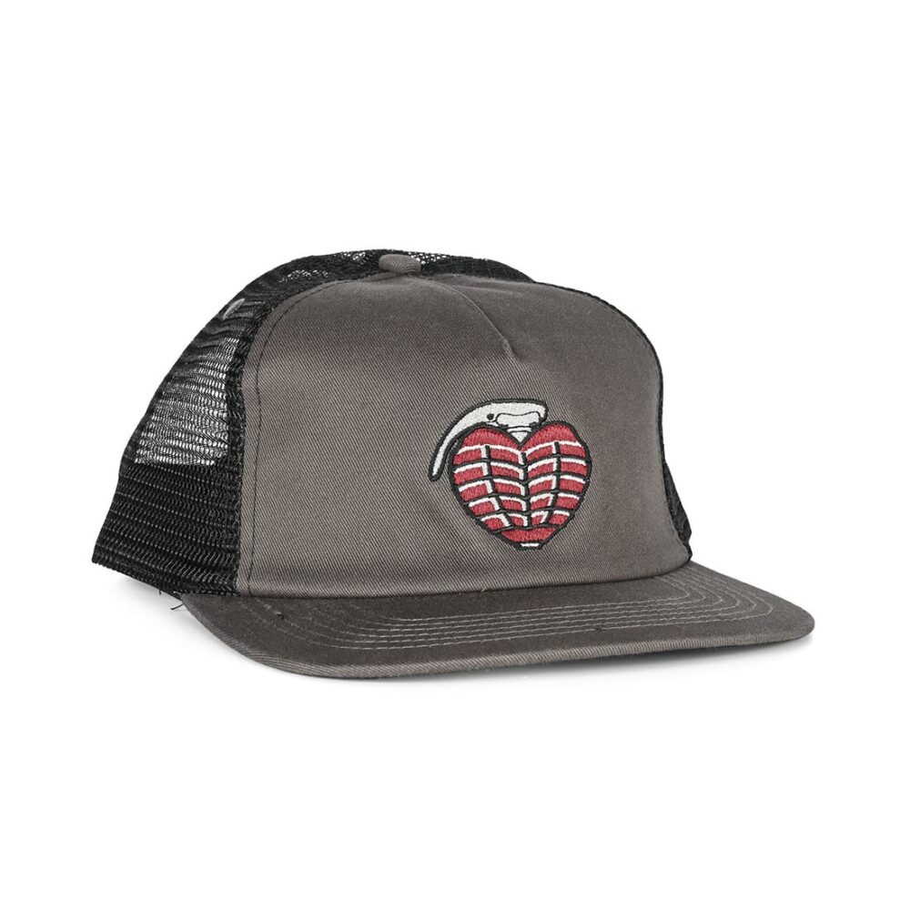 Thunder OG Grenade Mesh Back Trucker Cap - Grey/Maroon