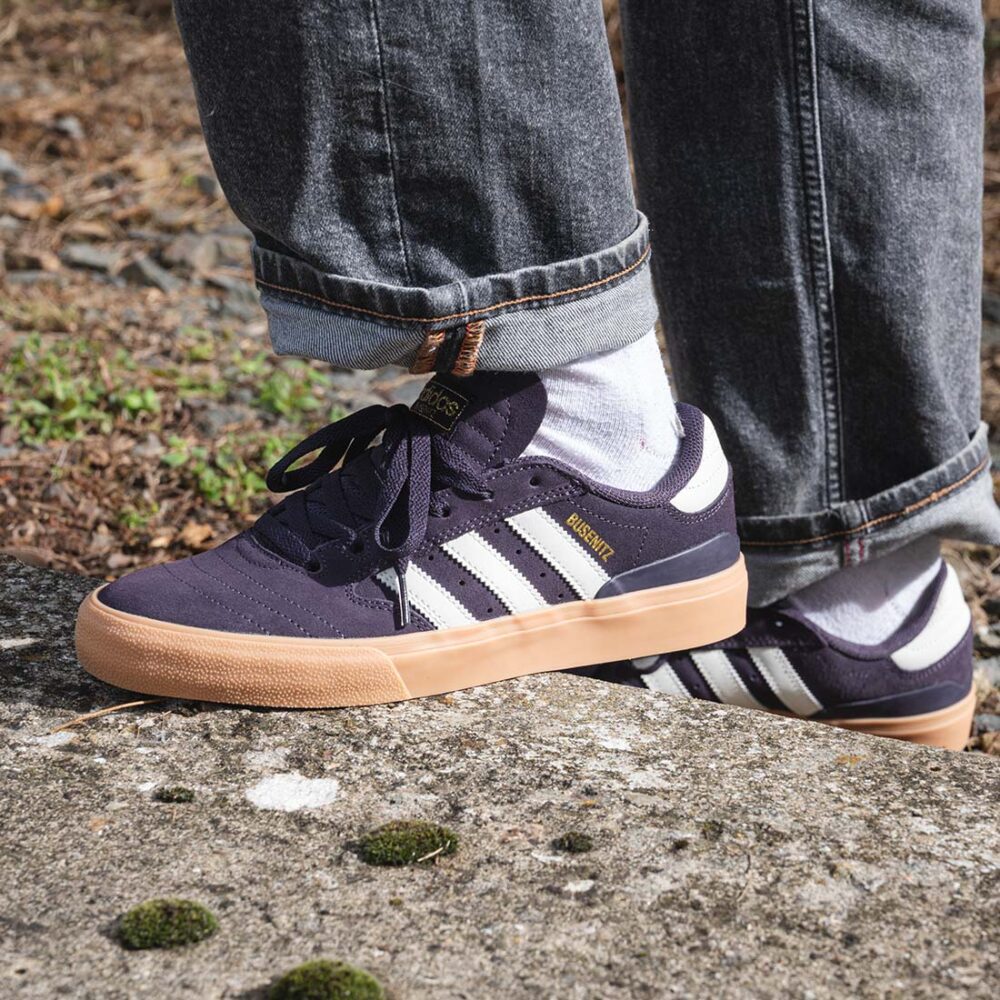 Adidas Busenitz Vulc II Skate Shoes - Aurora Black/Off White/Gum
