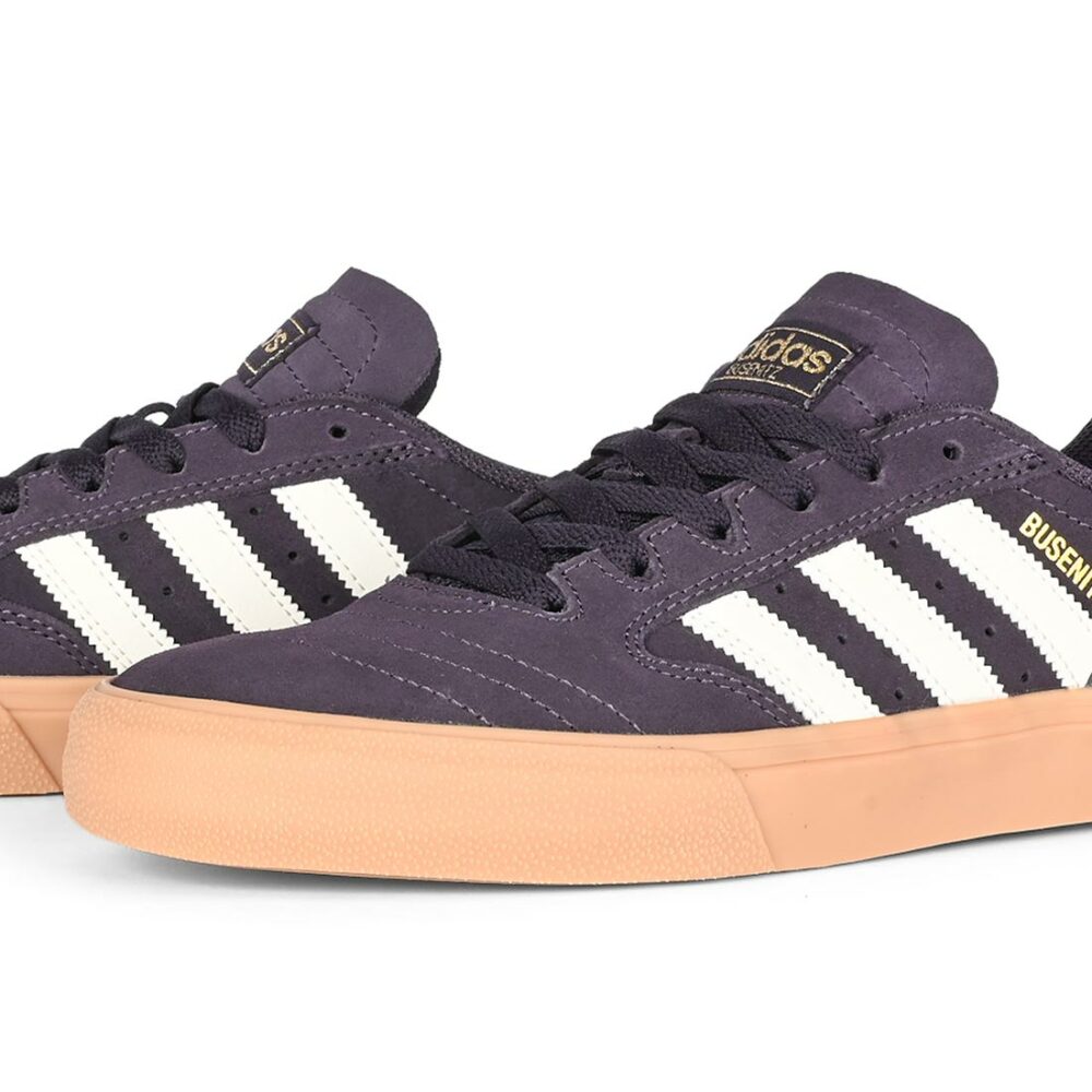 Adidas Busenitz Vulc II Skate Shoes - Aurora Black/Off White/Gum