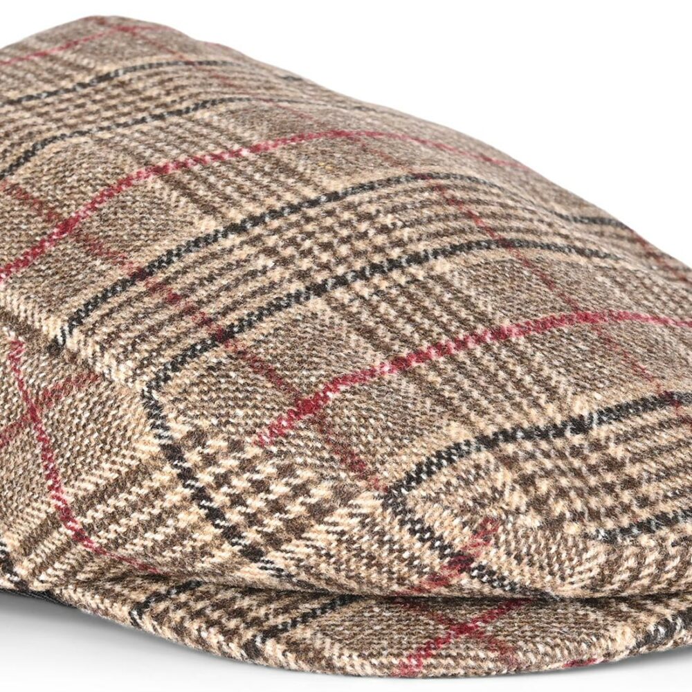 Brixton 20th Anniversary Hooligan Snap Flat Cap - Brown Plaid