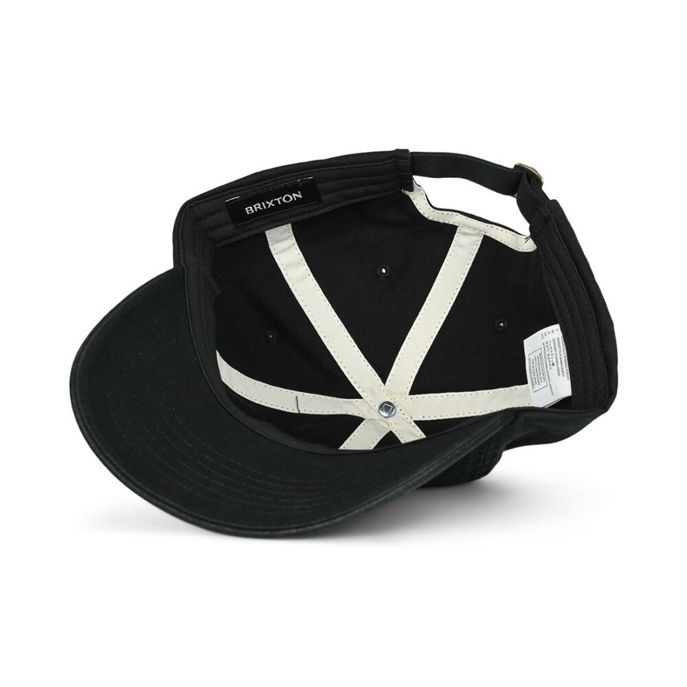 Brixton Alpha LP Strapback Cap - Black/White Vintage Wash