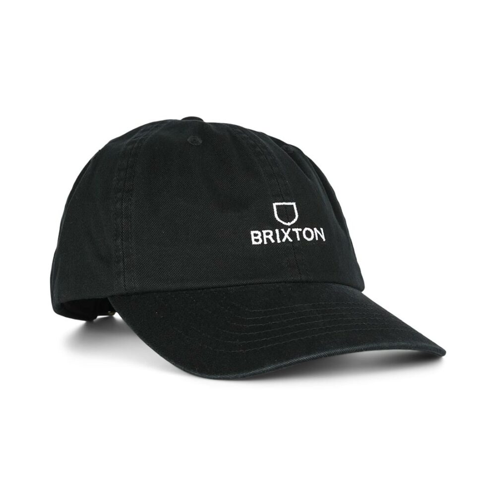 Brixton Alpha LP Strapback Cap - Black/White Vintage Wash
