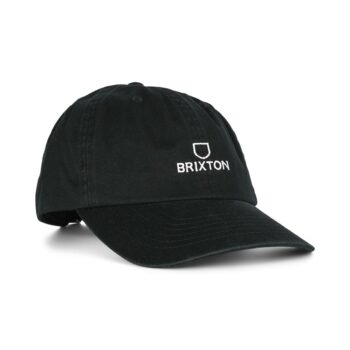 Brixton Alpha LP Strapback Cap - Black/White Vintage Wash