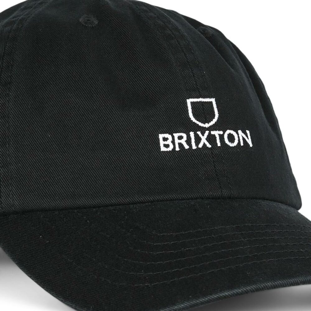 Brixton Alpha LP Strapback Cap - Black/White Vintage Wash