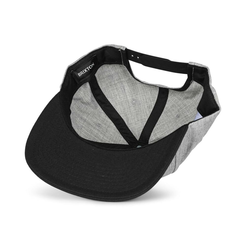 Brixton Alpha Square MP Snapback Cap - Heather Grey/Black
