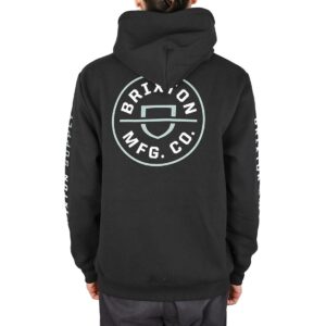 Brixton Crest Pullover Hoodie - Black/Chinois Green/White