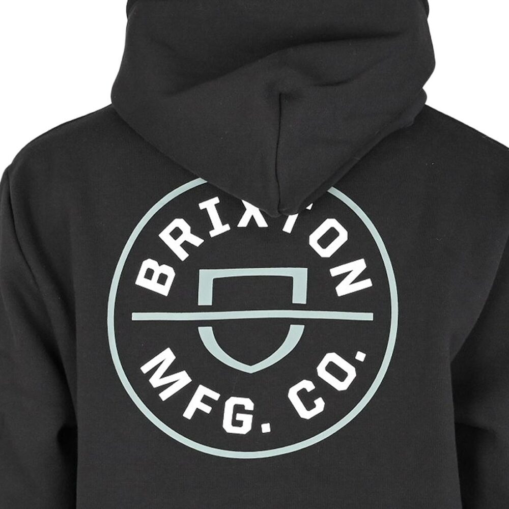 Brixton Crest Pullover Hoodie - Black/Chinois Green/White