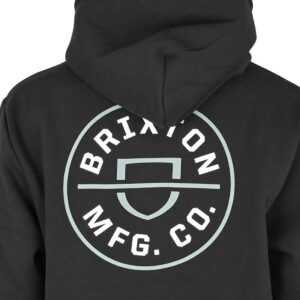 Brixton Crest Pullover Hoodie - Black/Chinois Green/White