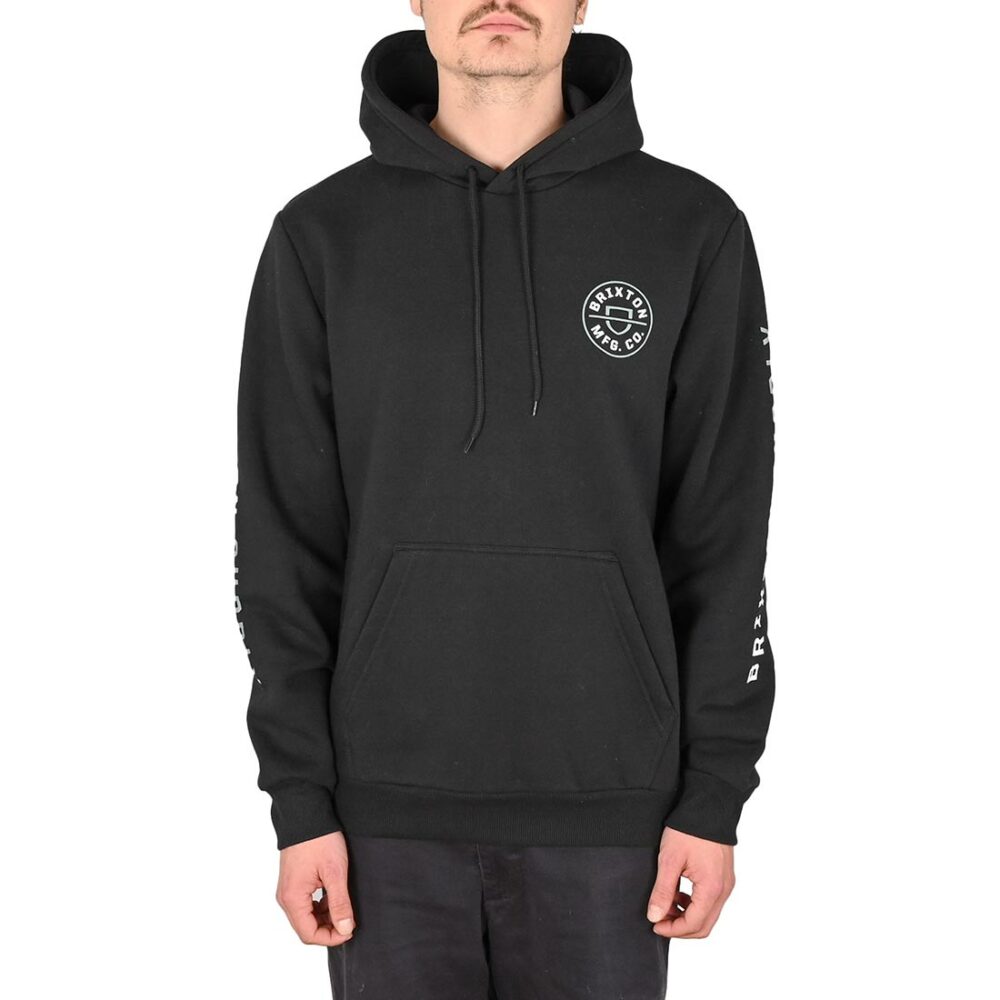 Brixton Crest Pullover Hoodie - Black/Chinois Green/White