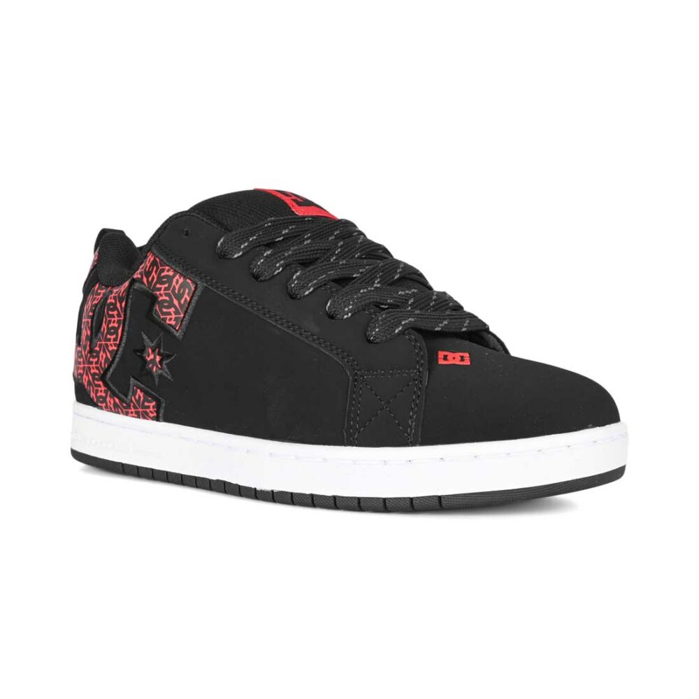 DC Court Graffik Skate Shoes - Black/White/Red