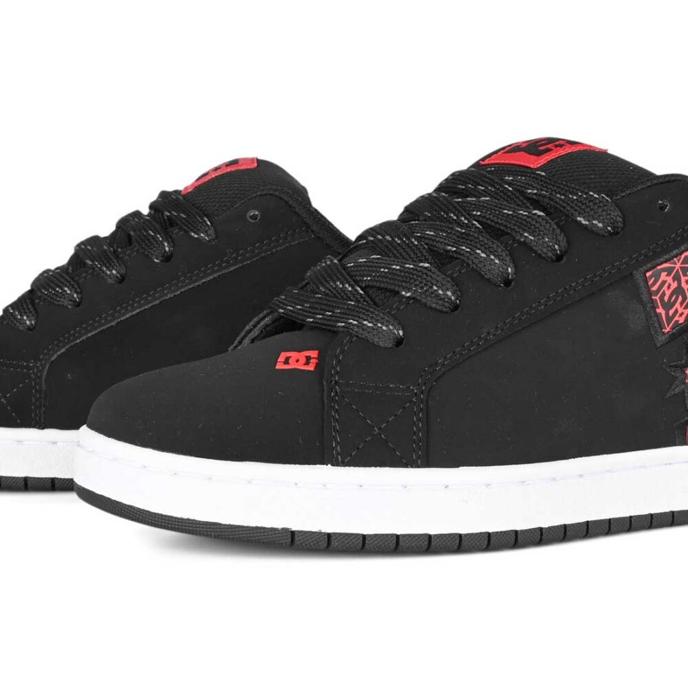 DC Court Graffik Skate Shoes - Black/White/Red