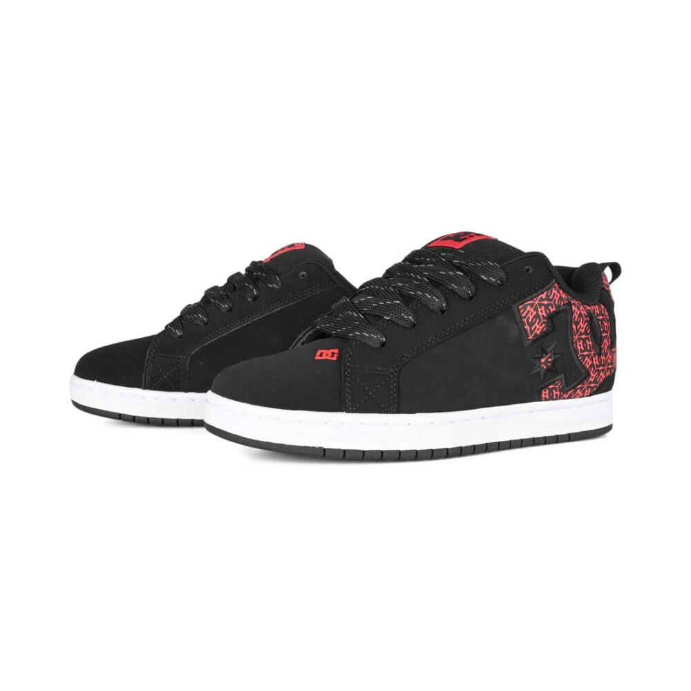 DC Court Graffik Skate Shoes - Black/White/Red