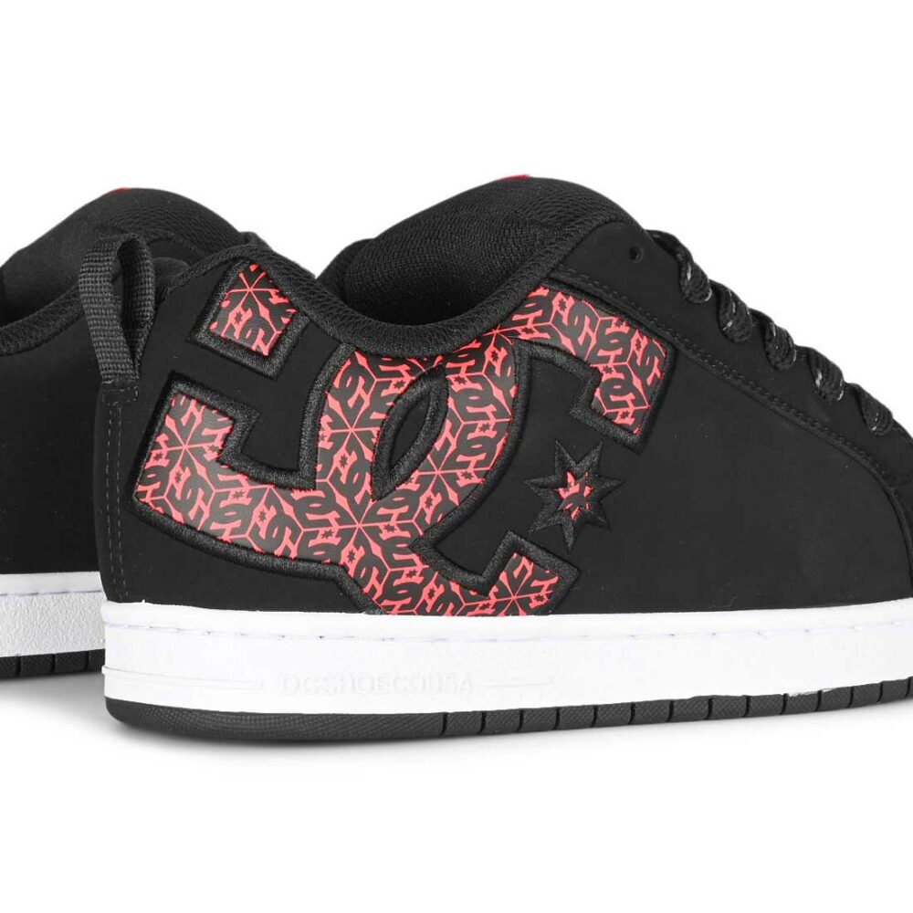 DC Court Graffik Skate Shoes - Black/White/Red