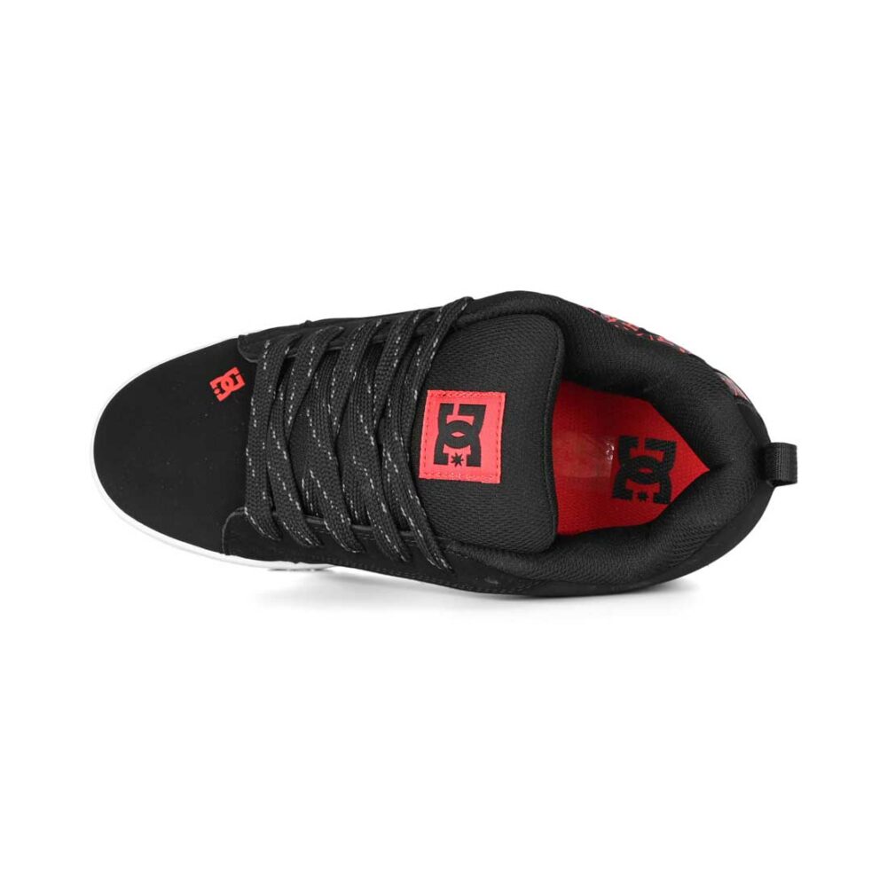 DC Court Graffik Skate Shoes - Black/White/Red