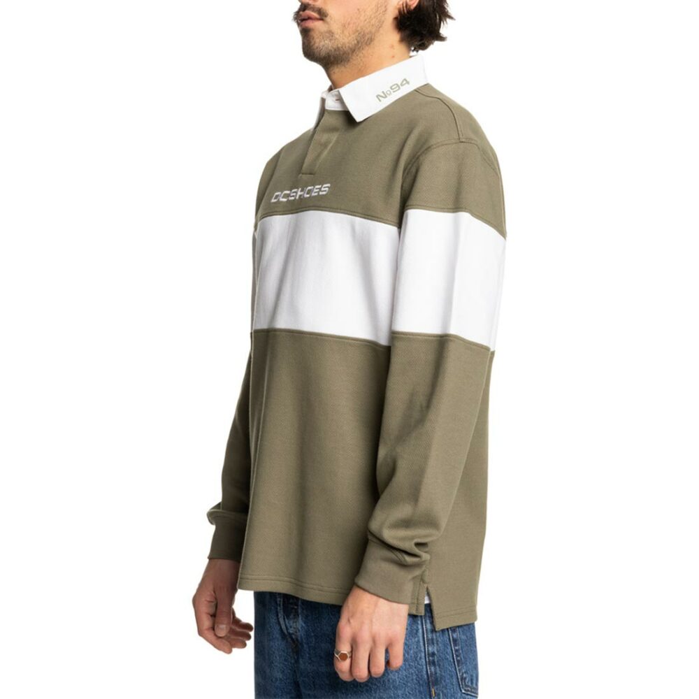 DC Half Time Long-Sleeved Polo T-Shirt - Vetiver