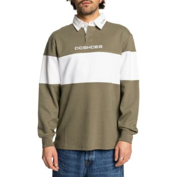 DC Half Time Long-Sleeved Polo T-Shirt - Vetiver