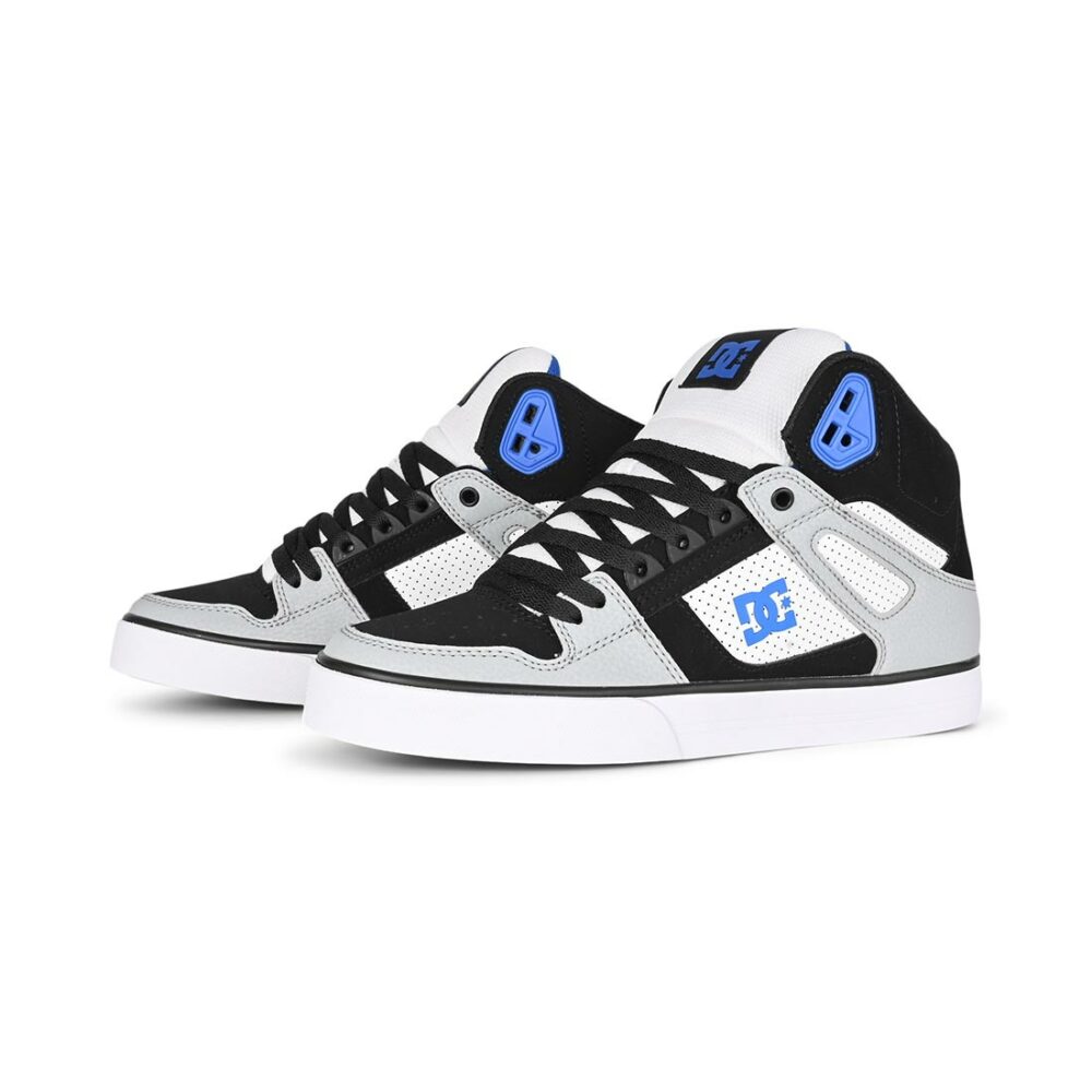 DC Pure High Top WC Skate Shoes - Black/White/Blue