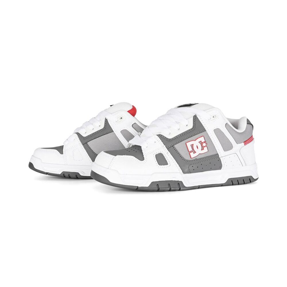 DC Stag Skate Shoes - White/Grey/Grey