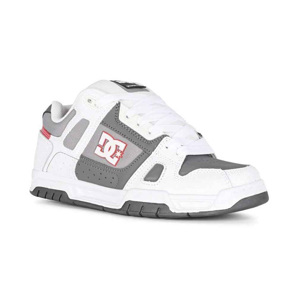 DC Stag Skate Shoes - White/Grey/Grey