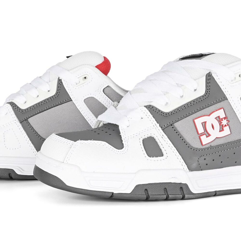 DC Stag Skate Shoes - White/Grey/Grey