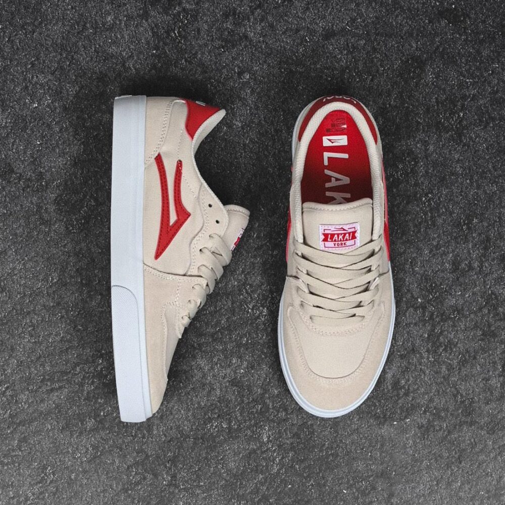 Lakai York Skate Shoes - White/Red