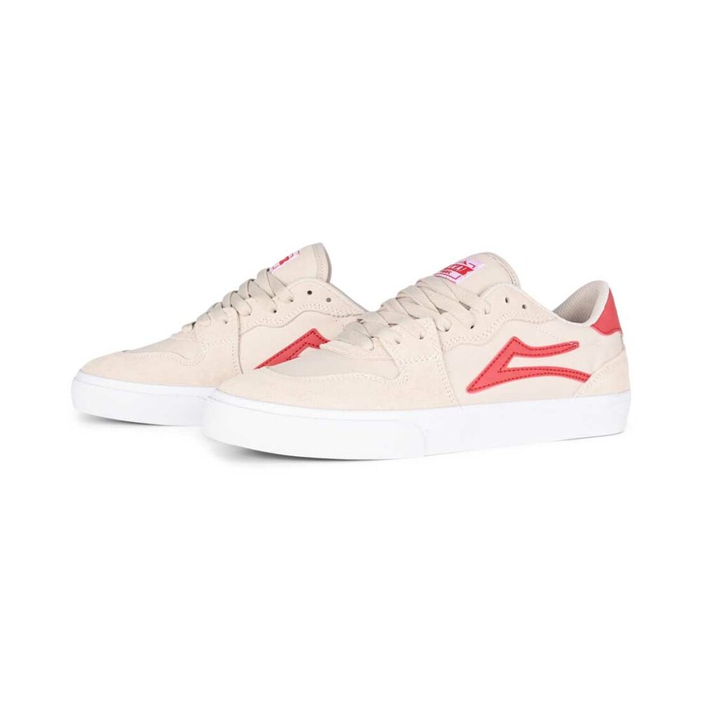 Lakai York Skate Shoes - White/Red