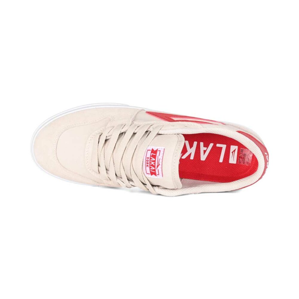 Lakai York Skate Shoes - White/Red