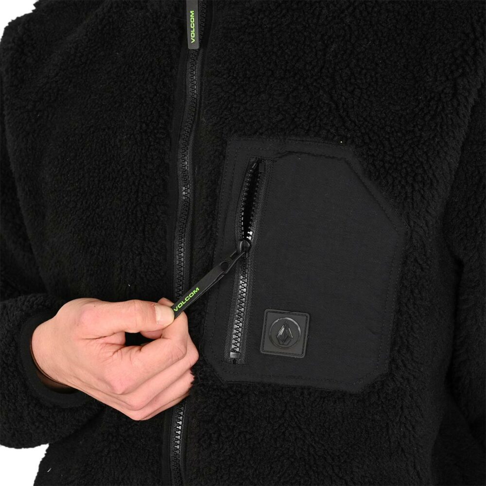 Volcom Muzzer Fuzzar Zip Up Sherpa Fleece - Black