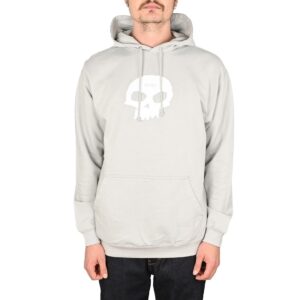 Zero Single Skull Pullover Hoodie - Grey/White