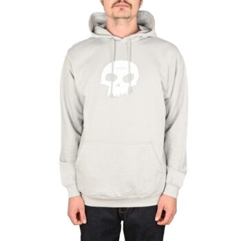 Zero Single Skull Pullover Hoodie - Grey/White