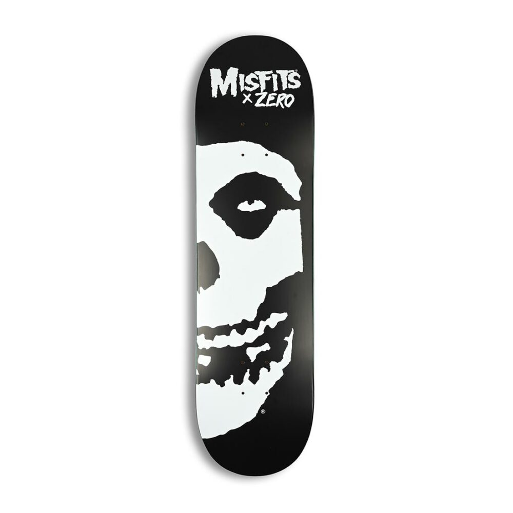 Zero x Misfits Fiend Skull Right 8.25" Skateboard Deck - Black