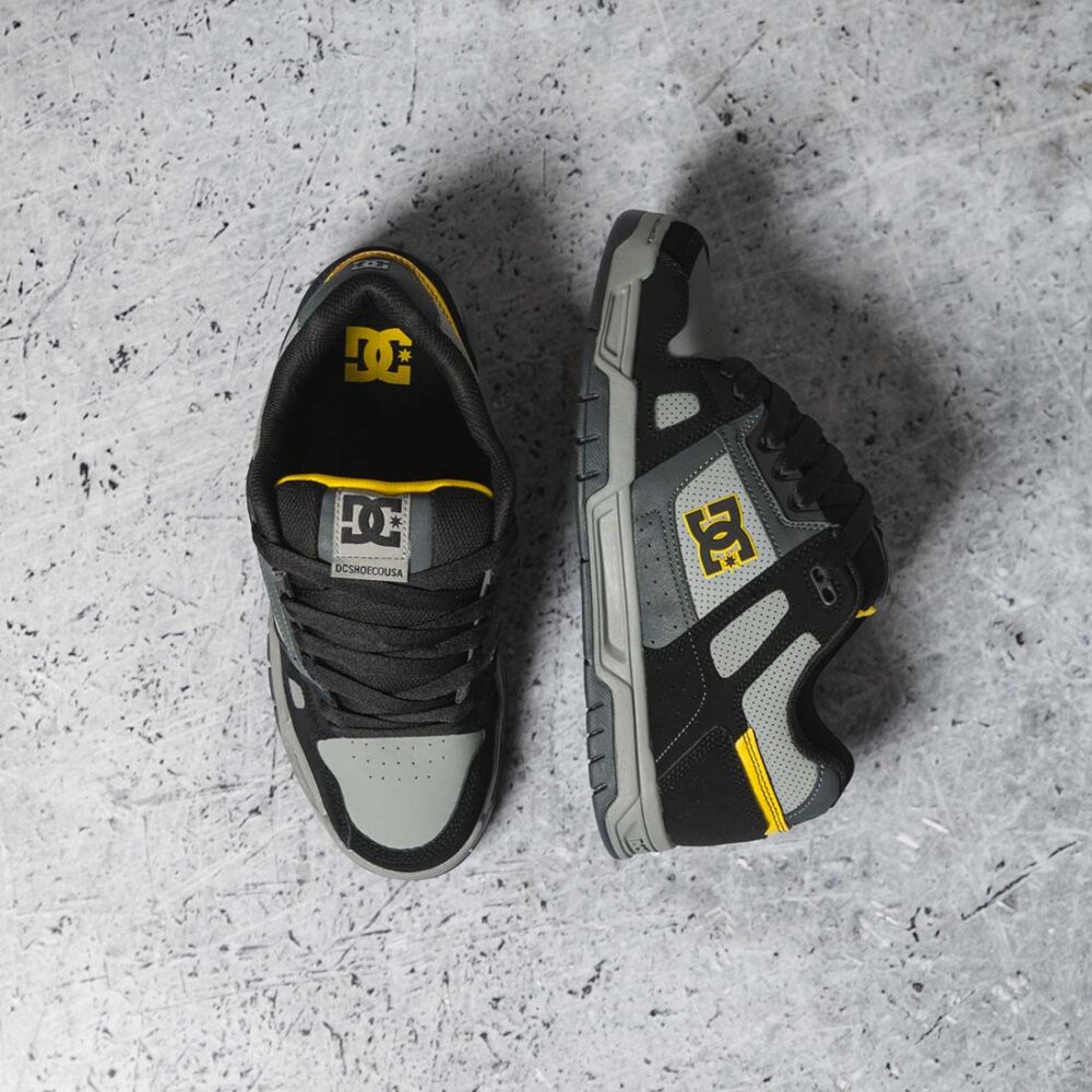 DC Stag Skate Shoes - Grey/Black/Yellow