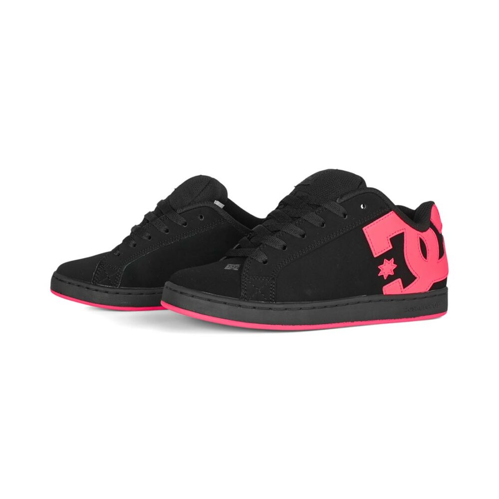 DC Women's Court Graffik Skate Shoes - Black/Hot Pink