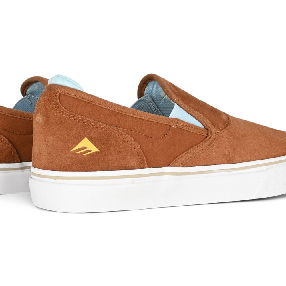 Emerica Wino G6 Slip-On Skate Shoes - Brown/Blue