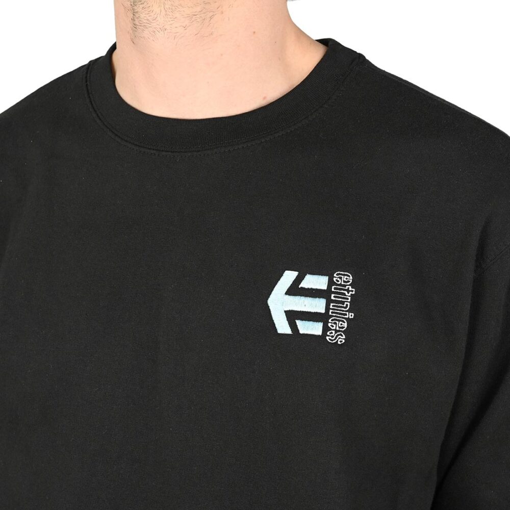 Etnies Corp Combo Pullover Crew Sweatshirt - Black/Yellow/White