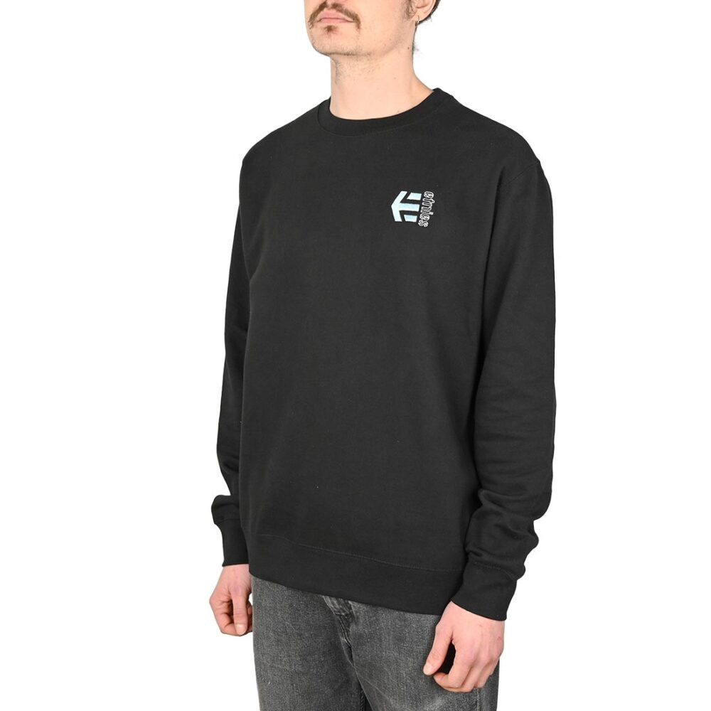 Etnies Corp Combo Pullover Crew Sweatshirt - Black/Yellow/White
