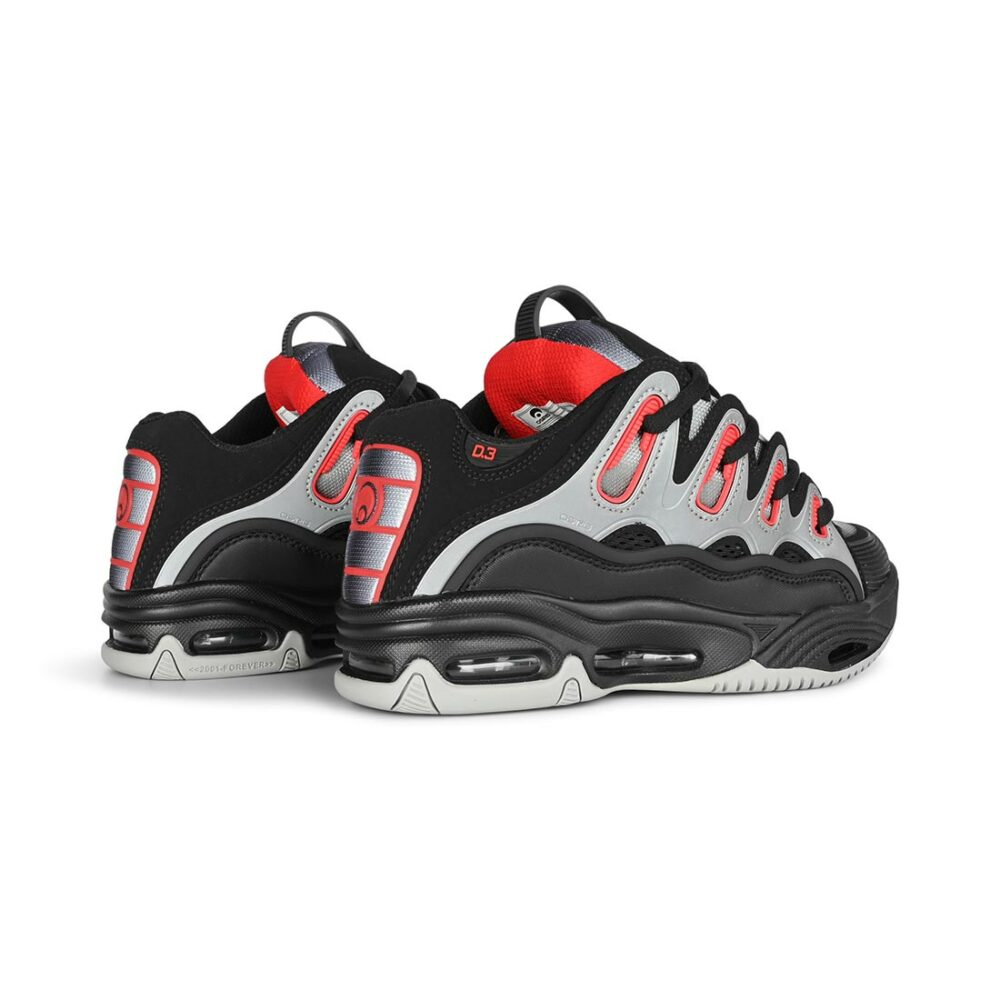 Osiris D3 2001 Skate Shoes - Black/Lt. Grey/Red