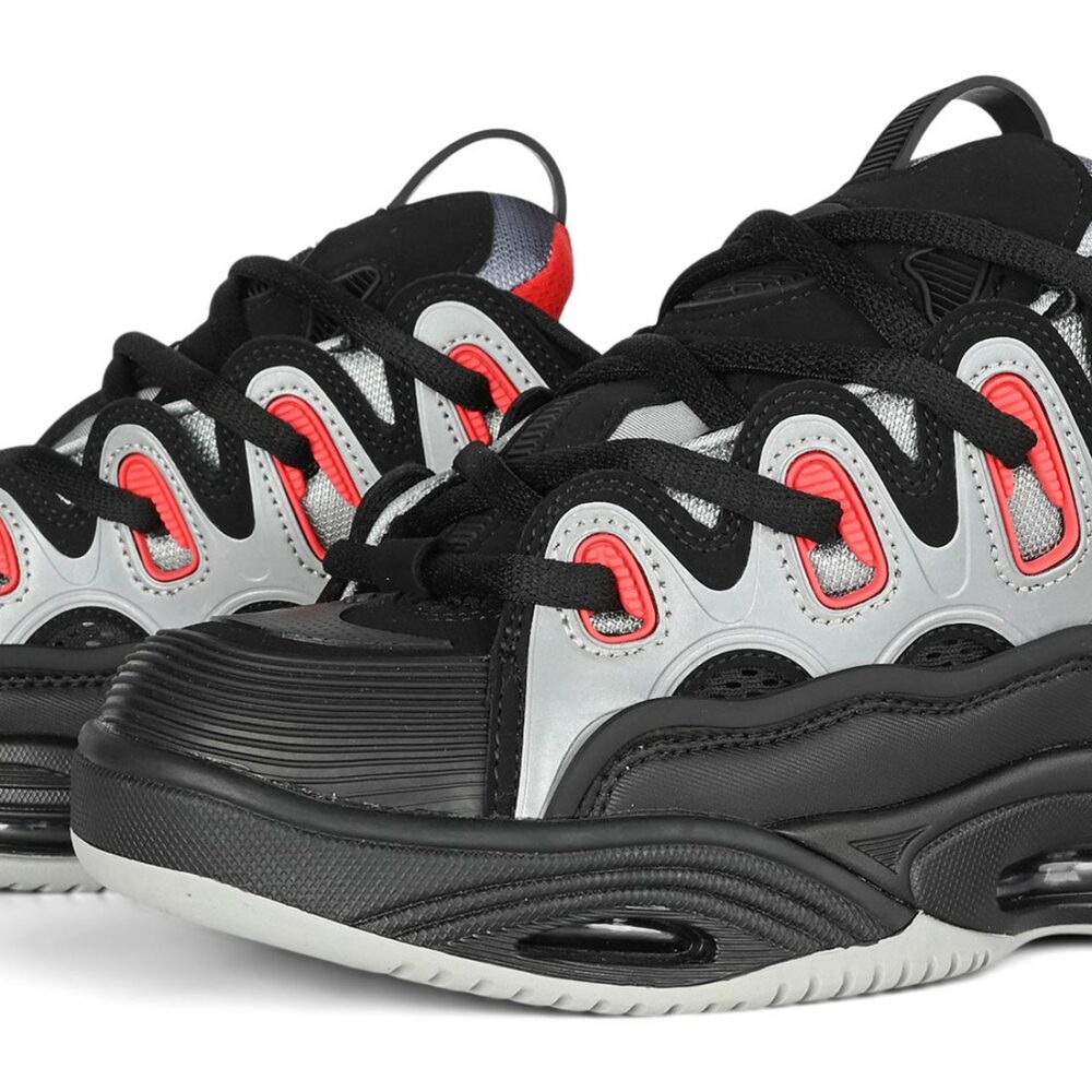 Osiris D3 2001 Skate Shoes - Black/Lt. Grey/Red