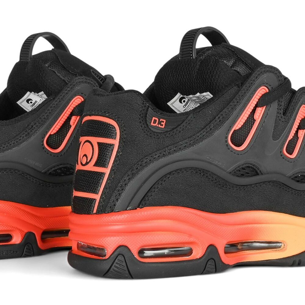 Osiris D3 2001 Skate Shoes - Black/Orange/Black