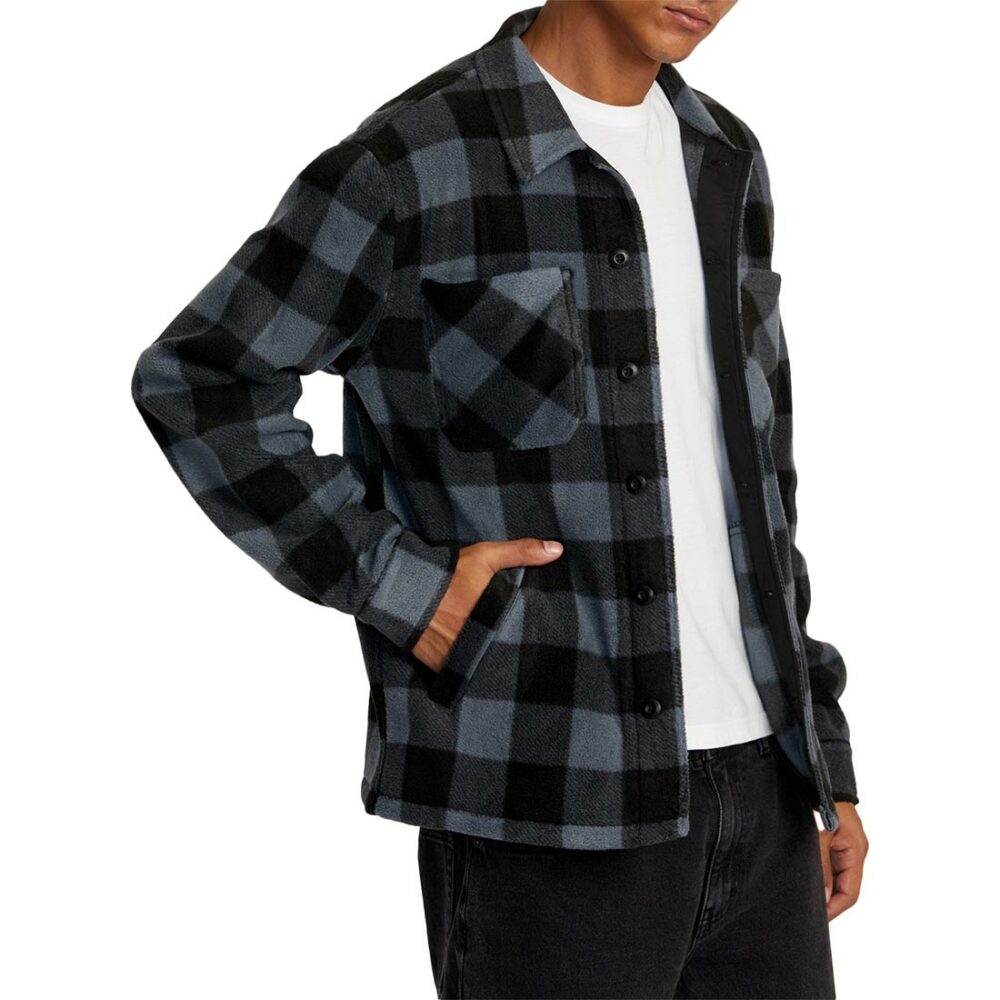RVCA Yukon Hi Pile Fleece L/S Overshirt - Garage Blue