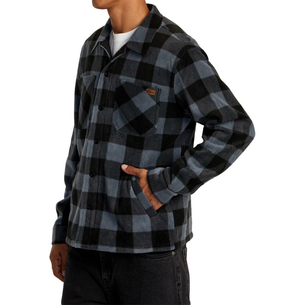 RVCA Yukon Hi Pile Fleece L/S Overshirt - Garage Blue