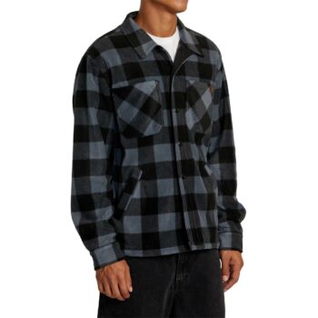 RVCA Yukon Hi Pile Fleece L/S Overshirt - Garage Blue
