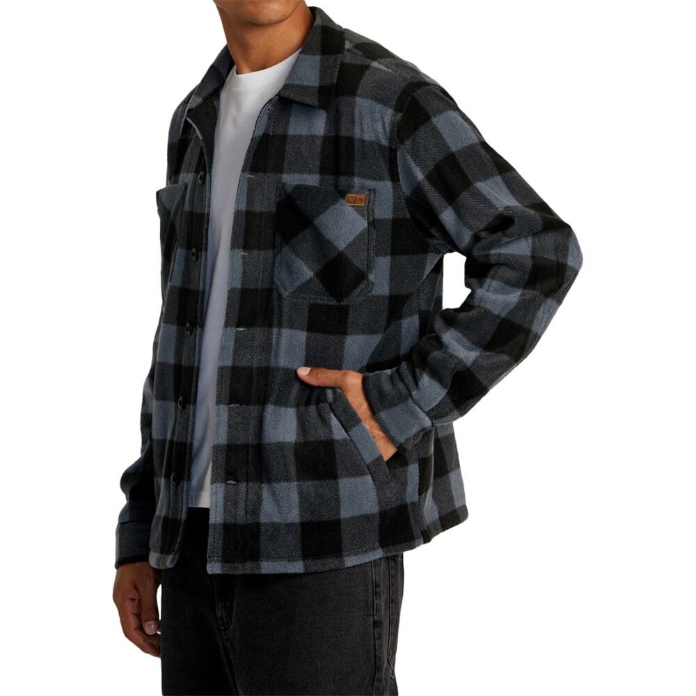 RVCA Yukon Hi Pile Fleece L/S Overshirt - Garage Blue