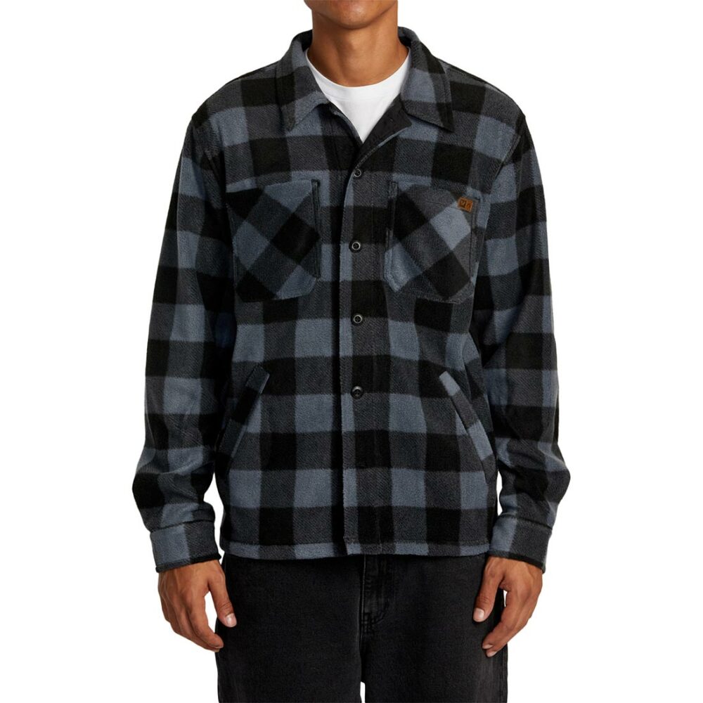 RVCA Yukon Hi Pile Fleece L/S Overshirt - Garage Blue