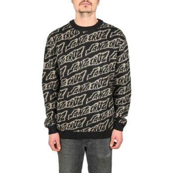 Santa Cruz Creep Repeat Knitted Jumper - Black