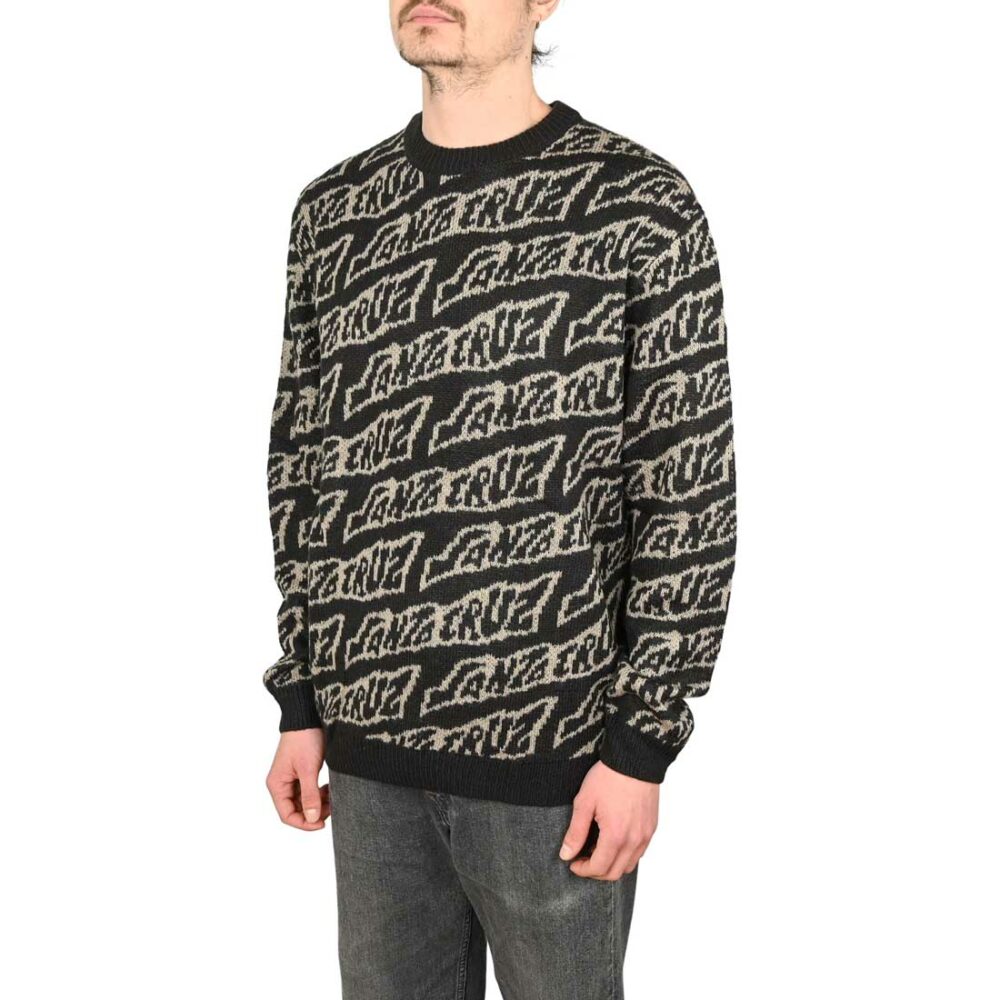 Santa Cruz Creep Repeat Knitted Jumper - Black