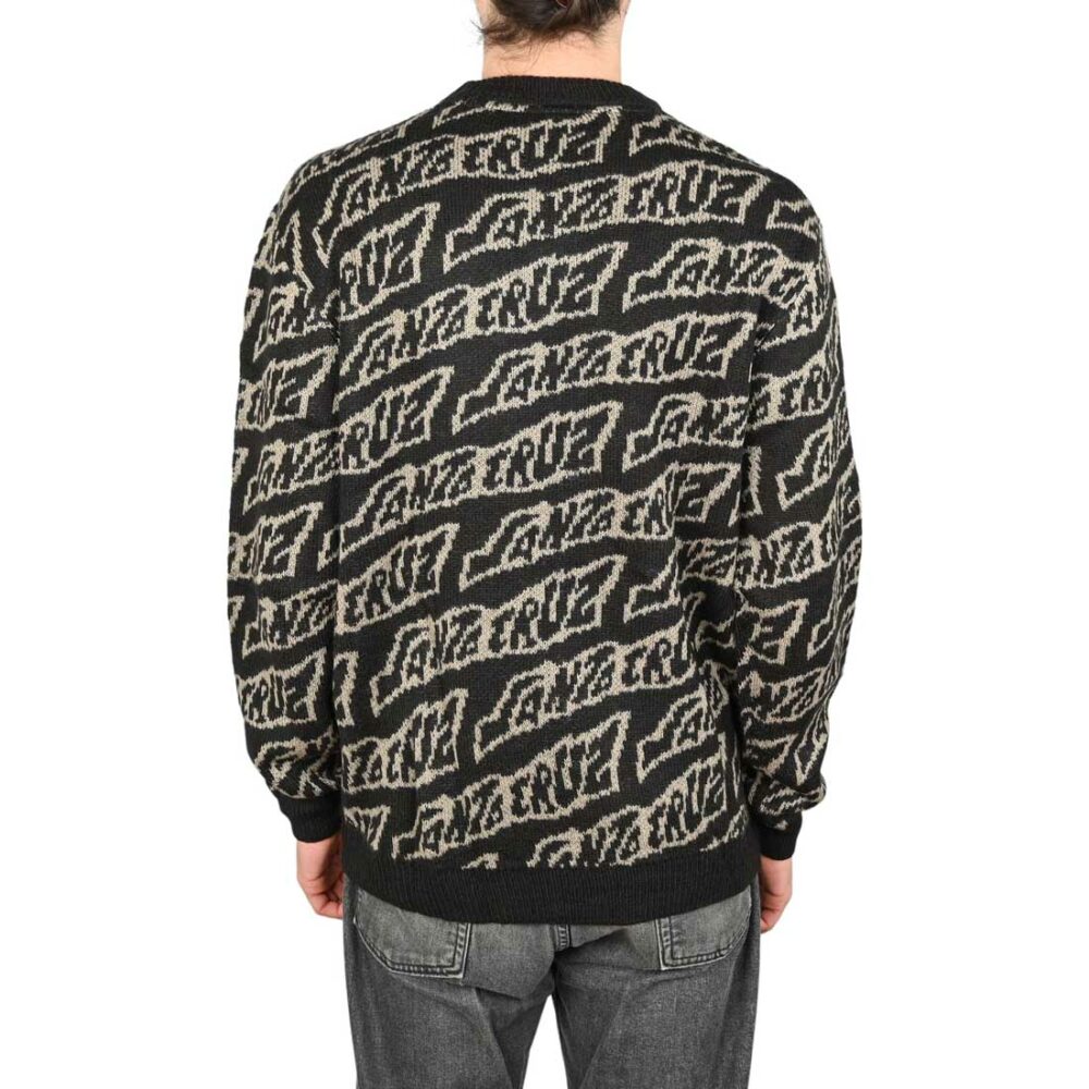 Santa Cruz Creep Repeat Knitted Jumper - Black