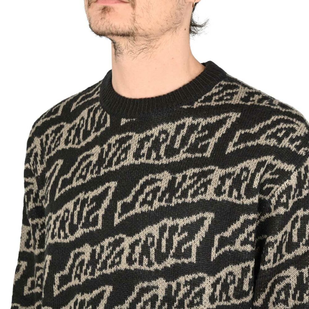 Santa Cruz Creep Repeat Knitted Jumper - Black